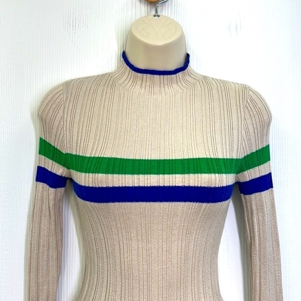 Urban Outfitters - BDG Kiara Open Back Stripe Sweater With Thumb Openings SZ XS - Picture 3 of 13